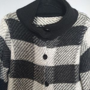 Italian made by Maryline , black and white plaid sweater cardigan, size …
